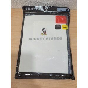 New Mickey Stands Pocket Tee Shirt Short Sleeve Men M Cotton